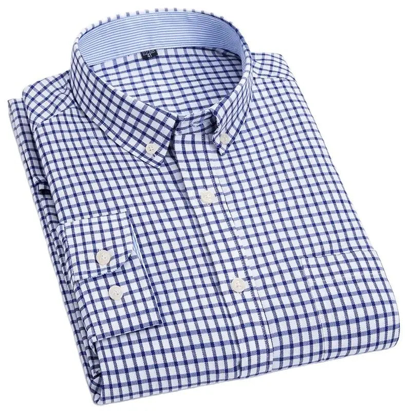 Men's Long Sleeve Shirt Non-Ironing Oxford Spinning Spring Summer Autumn Slim Casual Comfortable All Fashion Fast Color Shirt