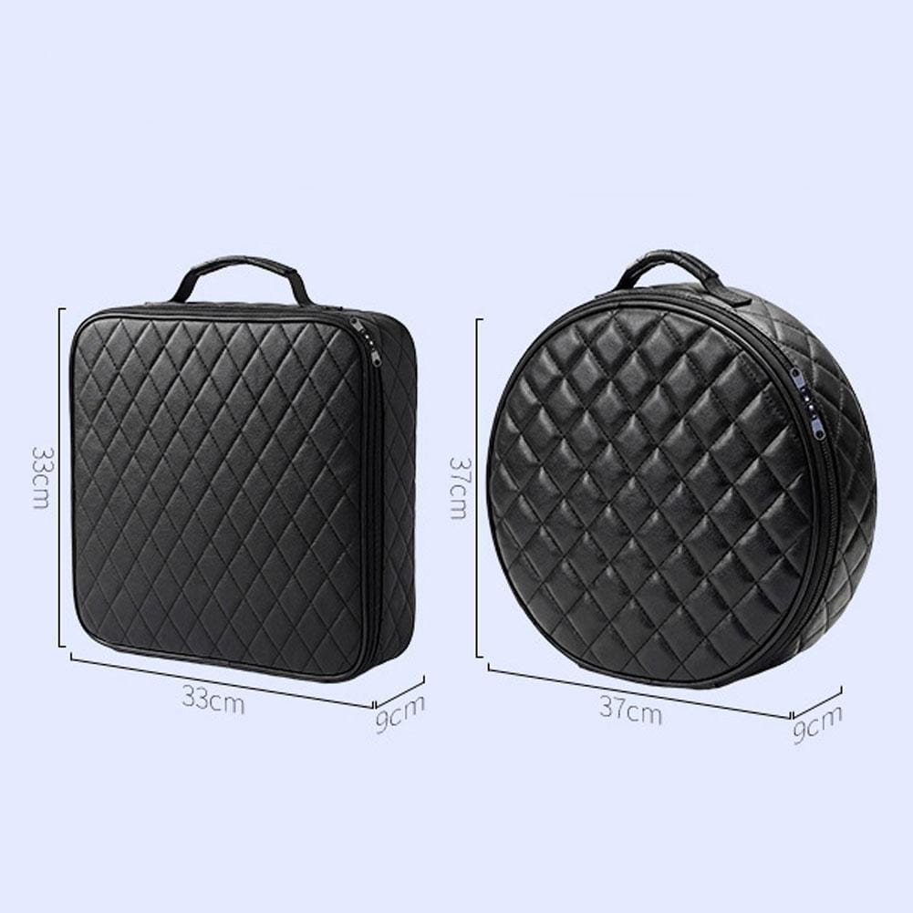 Bolsa de almacenamiento de cables de carga para vehículos eléctricos, de cuero acolchado negro, con patrón acolchado en rombos y asa superior, diseñada como organizador para el automóvil.