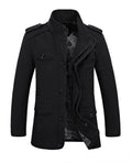 Spring and Autumn New Men's Casual Cotton Trench Coat Mid-Length Jacket Fashion Middle-Aged Business Coat