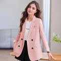 Double Breasted Women's Blazers Feminino Spring 2025 Business Formal Jacket Coat Outerwear Plus Size Blazer Femme Work Wear