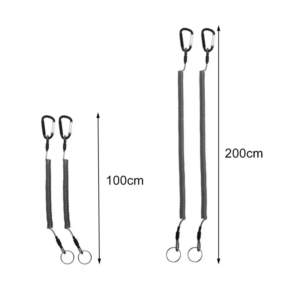 Keychains Anti-lost Rope Retractable with Keyring Carabiner Theftproof Coiled Spring Fishing Pliers Anti-lost Safety Lanyard