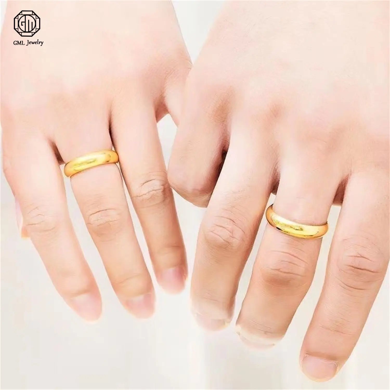 gold adjustable ring featuring a smooth polished finish in sand gold with fade resistant properties and a wide band design suitable for unisex wear