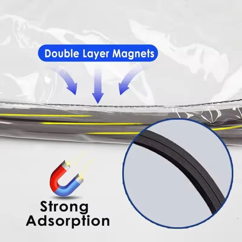black magnetic sealing strip with double layer magnets for strong adsorption in ev charger rain cover magnetic waterproof port protector
