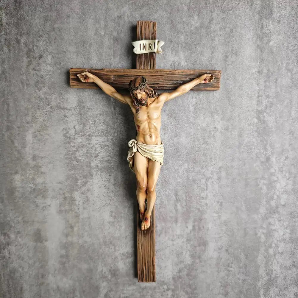 Easter Cross Resin Figurine Decoration Home Office Desktop Decoration Religious Holiday Ornament Gift For Christian Decoration