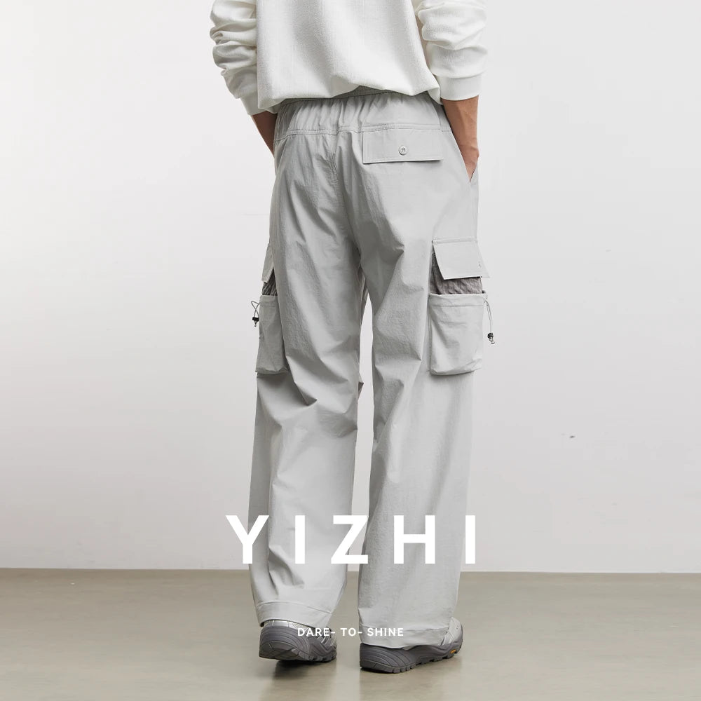 Casual Pants Men's New 2026 Spring High-end Trend Straight Workwear Paratrooper Pants Sports Quick-Drying Casual Pants