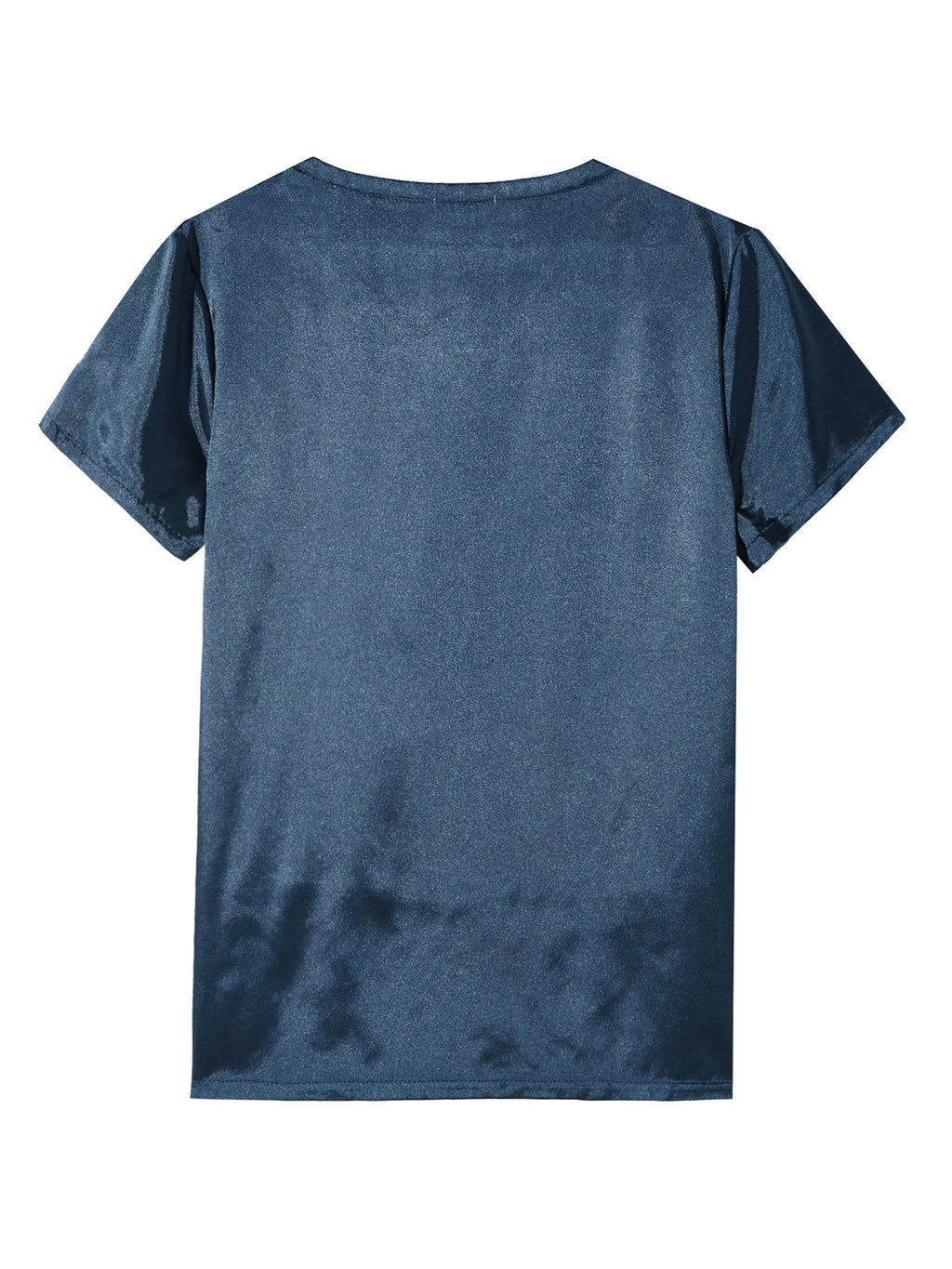 Men Male V Neck Short Sleeve Satin Casual T-Shirt Loose Pajamas Tops Tees Solid Color T Shirt Loungewear Sleepwear Nightwear