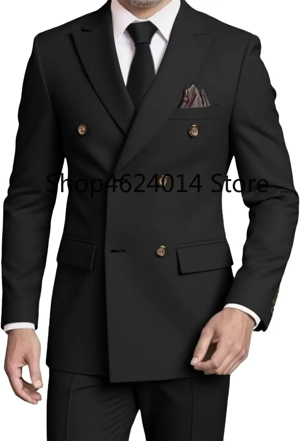 Suits for Men Slim Fit 2 Piece, Mens Double Breasted Suit Tuxedo for Men Wedding Business Prom Formal Suits