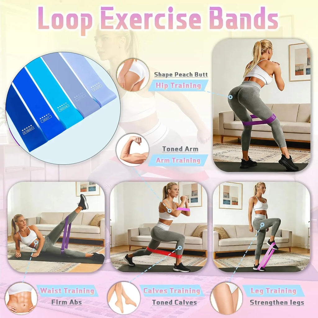 Resistance Band Set, Foot Pedal Resistance Band with Handle, Exercise Elastic Band Suitable for Abs, Waist, Arms, Legs, Women's
