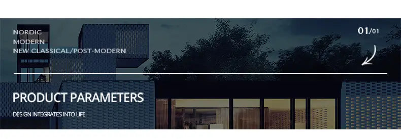 Aplique de pared LED minimalista con luz de tira moderna; diseño arquitectónico nórdico moderno con fachada texturizada en gris oscuro y grandes ventanales.