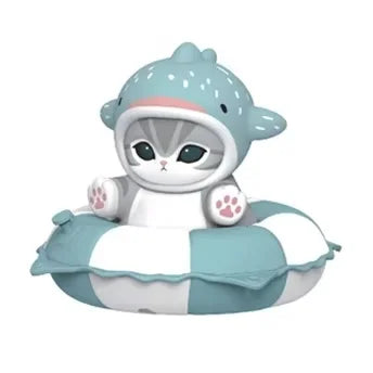 Genuine Mofusand Swimming Ring Series Blind Box Cute Collectible Figurines Desk Car Decor Collection Seal Mystery Box Kid Gifts