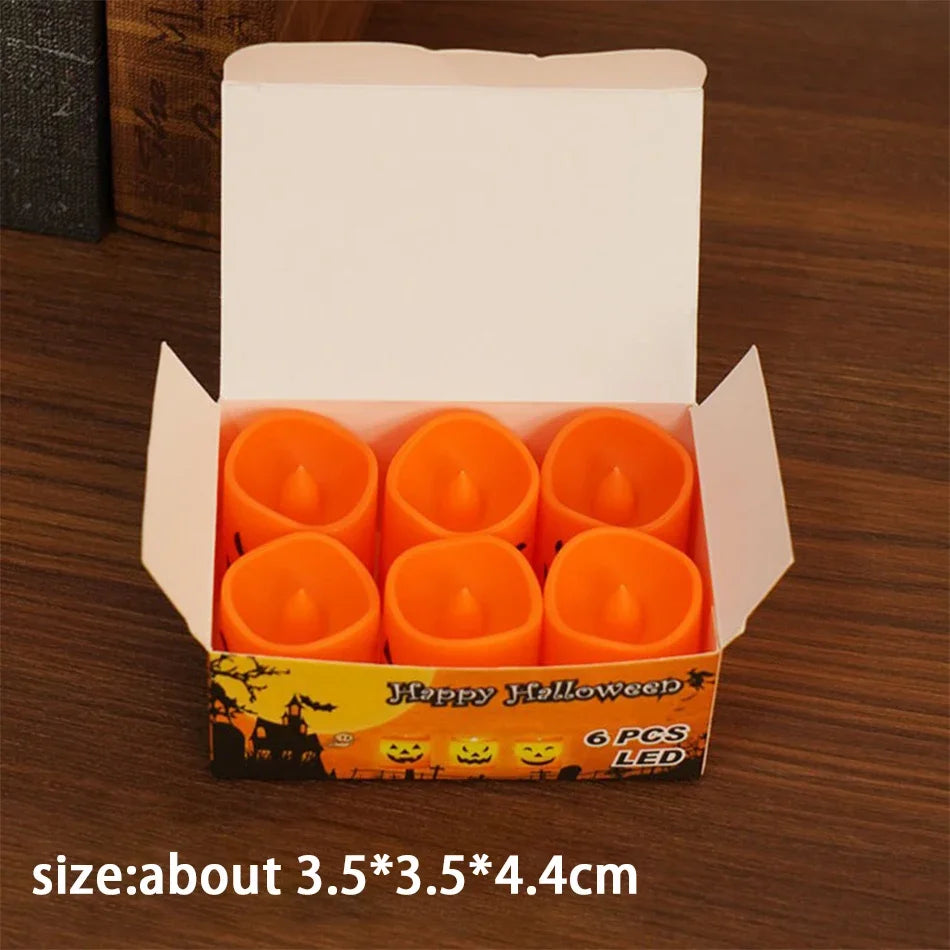 Halloween LED Pumpkin Lights, Flameless Candle Lamp, Jack‑O‑Lantern Night Light, Spooky Table Ornament, Home Party  Decoration