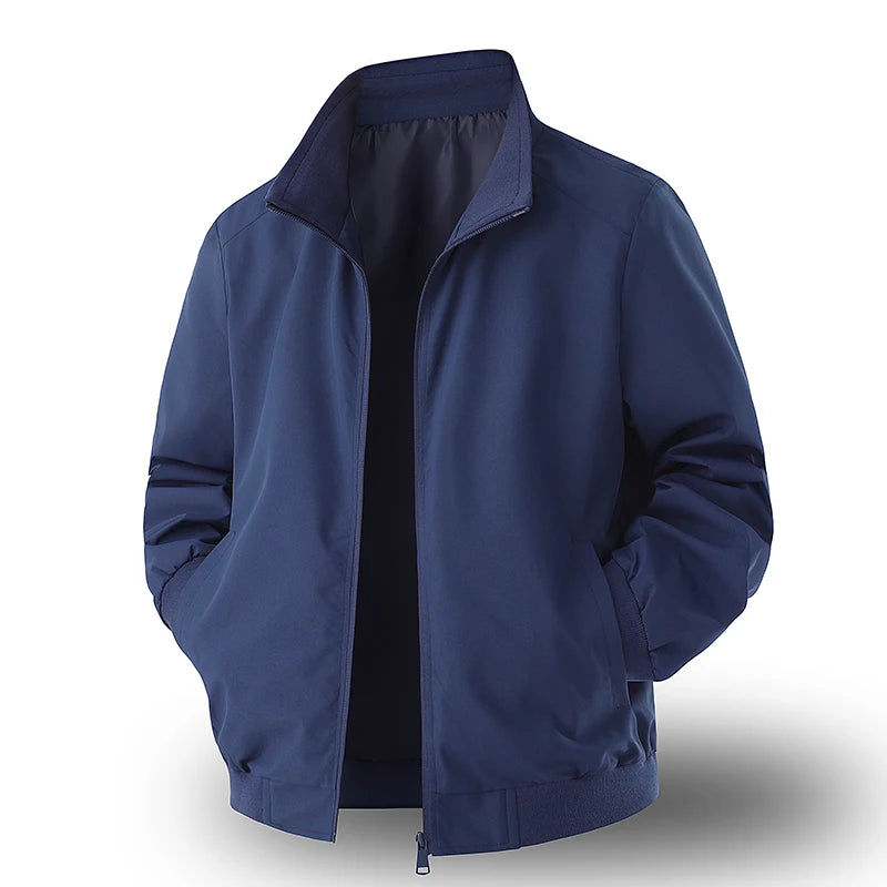 Men's Classic Business Jacket Windbreaker Zipper Jacket Turn-Down Collar Autumn Man Formal Trench Coat Spring Men Clothing
