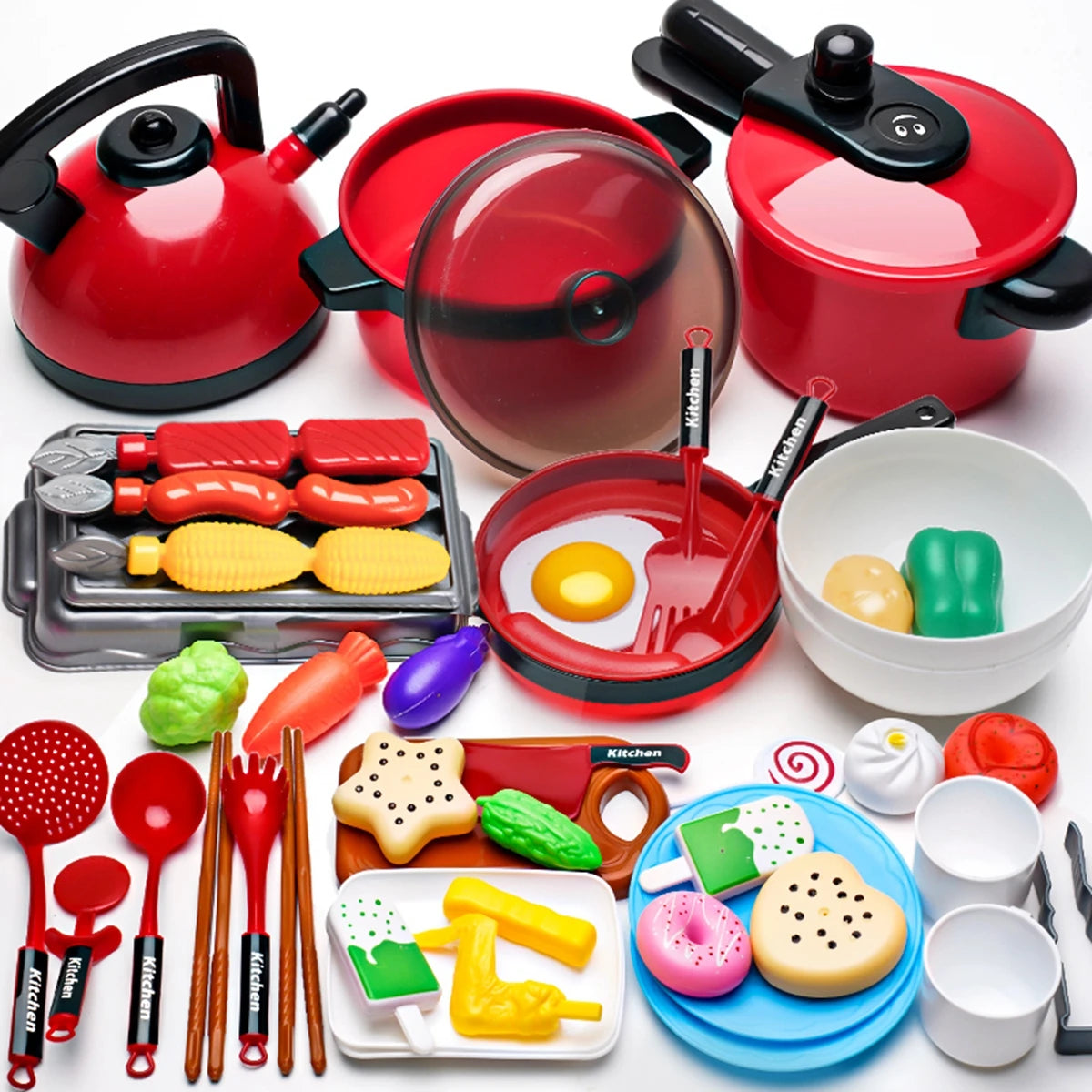 Children's Simulated High Fidelity Cooking Toys, Home and School Use Chefs to Pretend Toy Sets Suitable for Role-Playing Kitchen