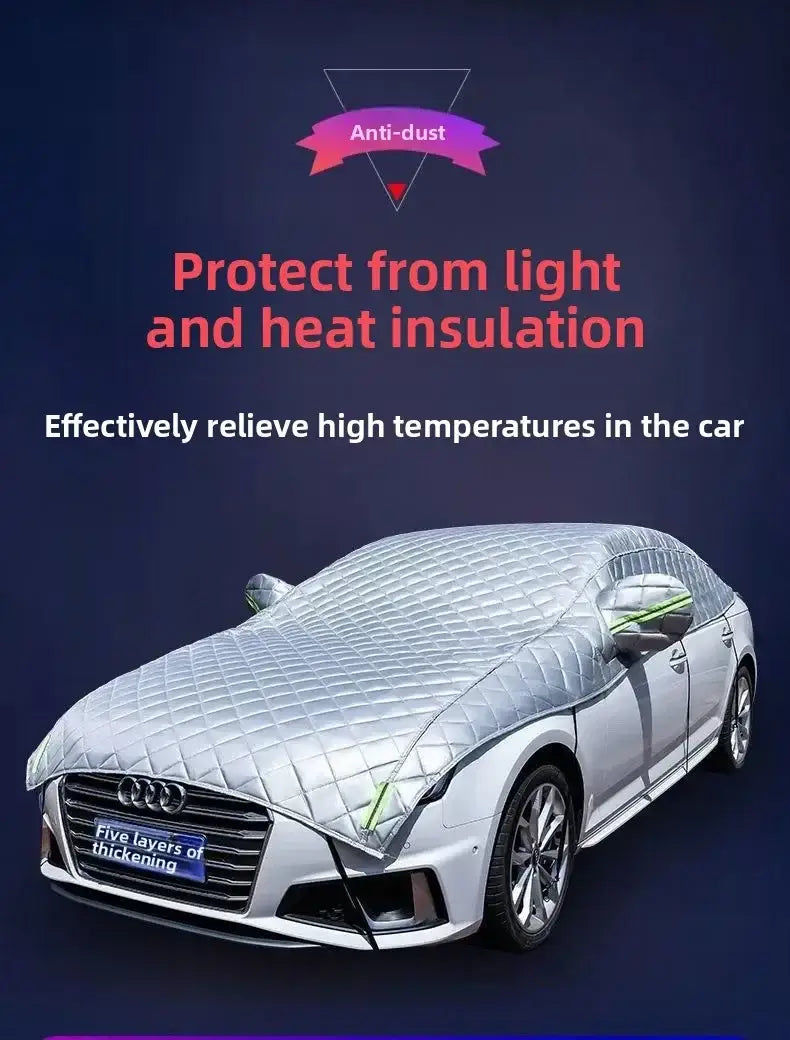 Silbernes, gesteppte, ganzjahres-Wasserfestes Autofenster-Sonnenschutzcover für die Windschutzscheibe mit Diamantmuster zur Auslegung gegen Staub und zum Schutz vor Hitzeisolierung.
