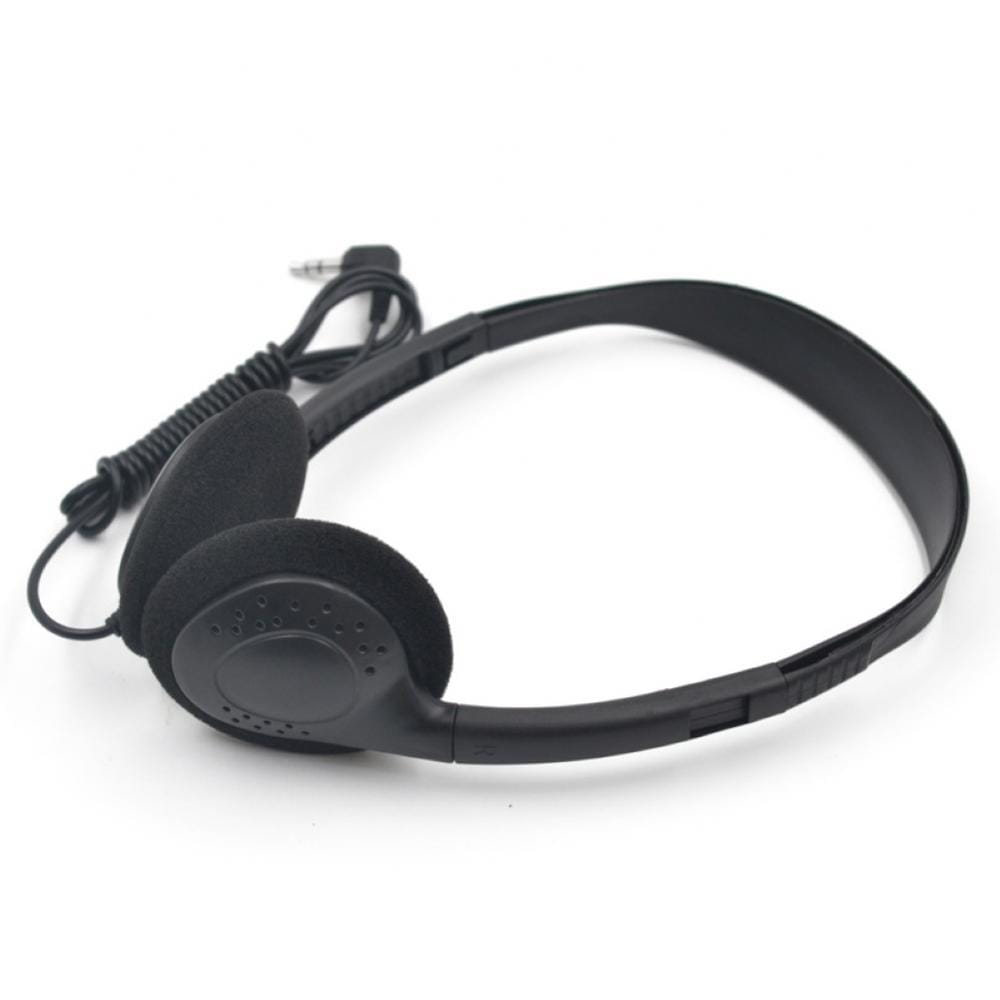 Casque de jeu filaire noir avec réduction du bruit et coussinets d’oreille supra-auriculaires rembourrés, intégrant un câble à fiche de type 3,5 mm en spirale pour un usage prolongé confortable.