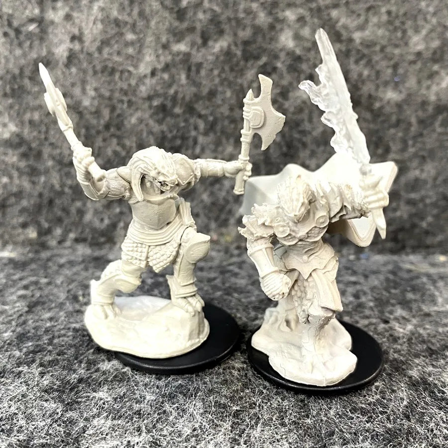Lot Skeletons Dragonborn Fighter Orc Barbarian Paladin Dwarf Fighter Warlock Miniatures Nolzur's Miniatures Board Game Models