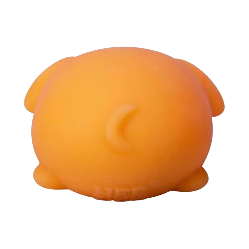 Needoh cool cats funky pups orange round plush puppy-shaped stress ball with soft silicone quick rebound material