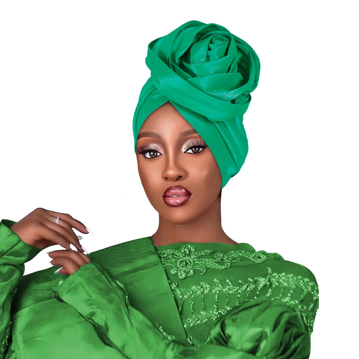 Elegant Big Flower Turban Cap for Women Elastic African Lady Head Wraps Islamic Headwear Headtie Bonnet Hat Turbante Mujer