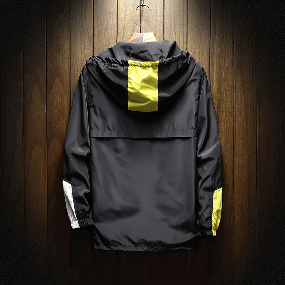Men's Spring/Summer New Fashionable Casual Windproof Jacket Men's Mountaineering Outdoor Sports Thin Hoodie