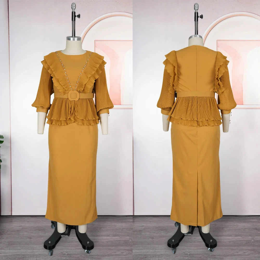 Party Evening Elegant Dresses For Women Luxury Celebrate Pleated Robes African Turkey Birthday Gown Wedding Prom Ladies Clothing