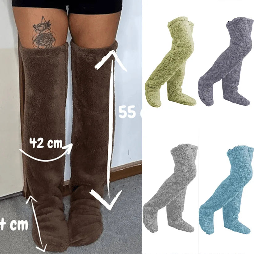 Women Teddy Bear Floor Socks Stockings Knee Protection High Socks Girls