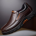 Men New Handmade Leather Shoes Thick Sole Casual Slip-on Loafers Fashion Retro Comfortable Round Head Non-slip Footwear