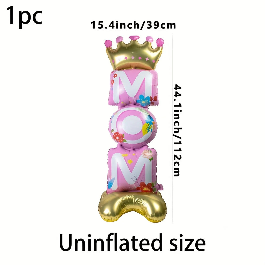 Mother Day Balloon Mom Standing Aluminum Balloon Happy Mother Day Foil Balloons Pink Great Mom Day Birthday Party Decoration