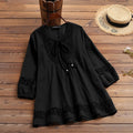 Elegant Women's Shirts White Blouse 2025 Spring New Cotton Linen Lace Long Sleeve Top Lady Blouses Camisas De Mujer Lady Blouses