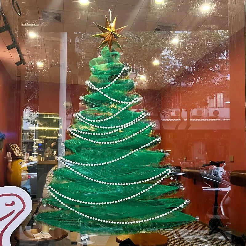 Christmas Decoration Diy Glass Home Christmas Tree Window Shop Floor-to-ceiling Window Atmosphere Home Wedding Scene Layout
