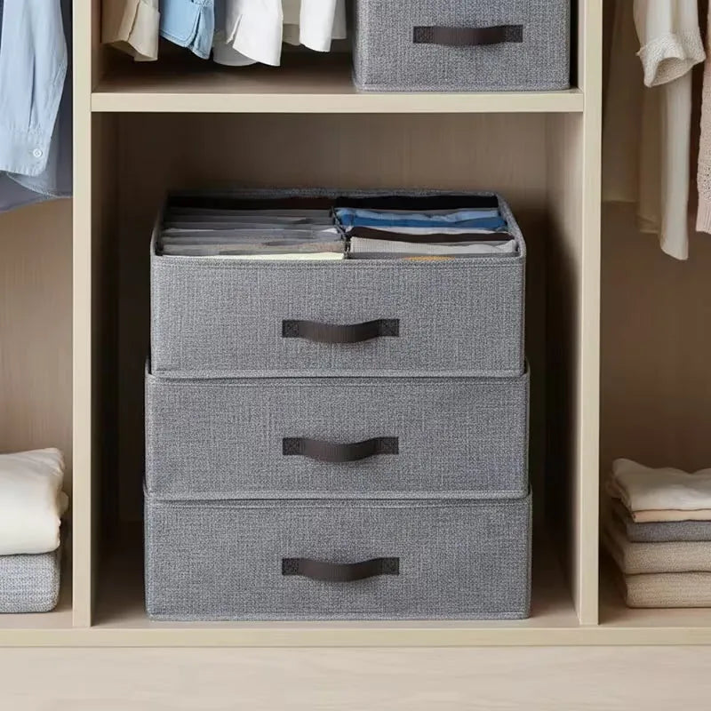 Wardrobe Clothes Storage Organizer Sweater T-Shirt Storage Box Thickened Pants Storage Box Underwear Socks Organizer For Home