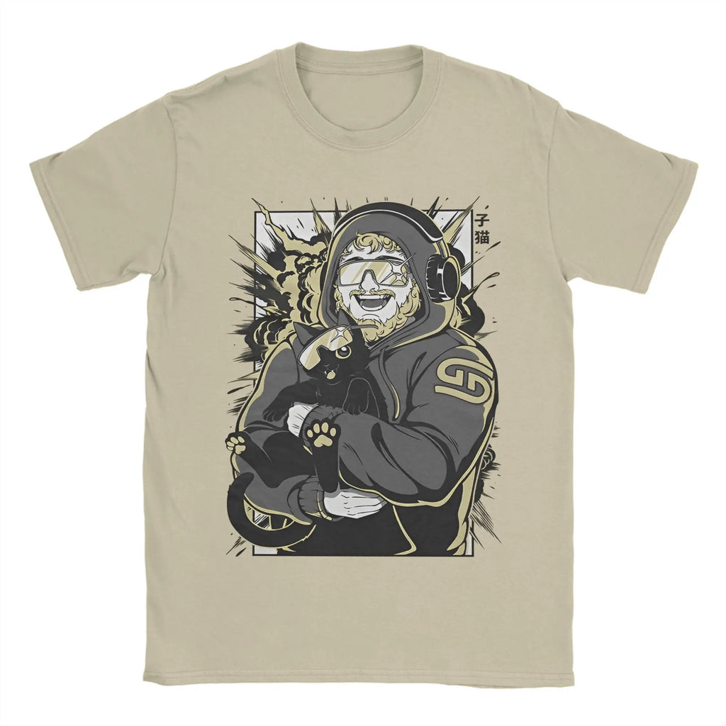 Men's T-Shirts caseoh merch Vintage Cotton Tees Short Sleeve  T Shirt O Neck Clothing New Arrival