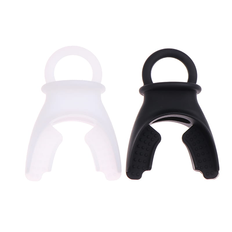 black and white silicone snorkel mouthpieces with textured grip surfaces used as a lung capacity training device for respiratory fitness