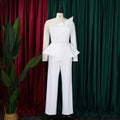 Elegant Jumpsuits & Rompers for Women O Nec Short Sleeve Beaded High Waisted Luxury Female Birthday Dinner Party Overalls Outfit