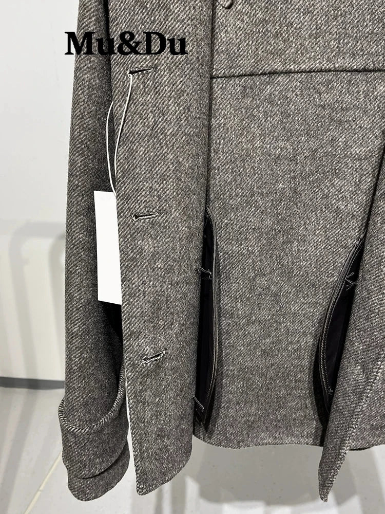 Women Woolen Jacket 2026 Winter Short Coat Female Outerwear Fashion Lady Loose Elegant Casual Streetwear