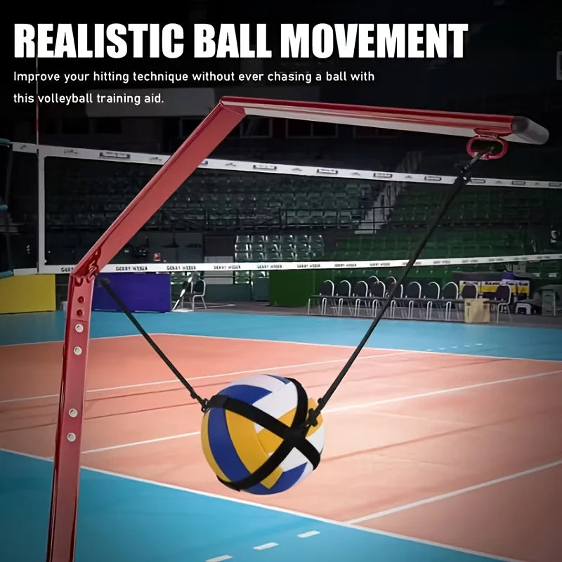 Volleyball auxiliary training with bouncing spike practice with hanging basketball and spinning ball training rope practice