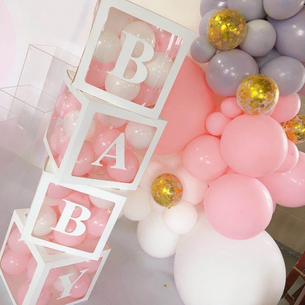Baby Shower Box Transparent Letter Balloon Box Birthday Wedding Party Docoration Baby Shower Birthday Custom Name Letter Box