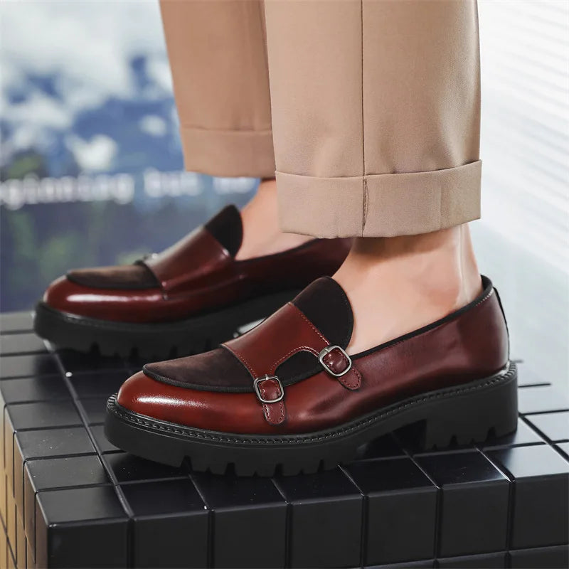 Men's Shoes Loafers Men Leather dress shoes fashion British Style Business Shoes for men Luxury Slip-On Casual Shoe Big Size 46