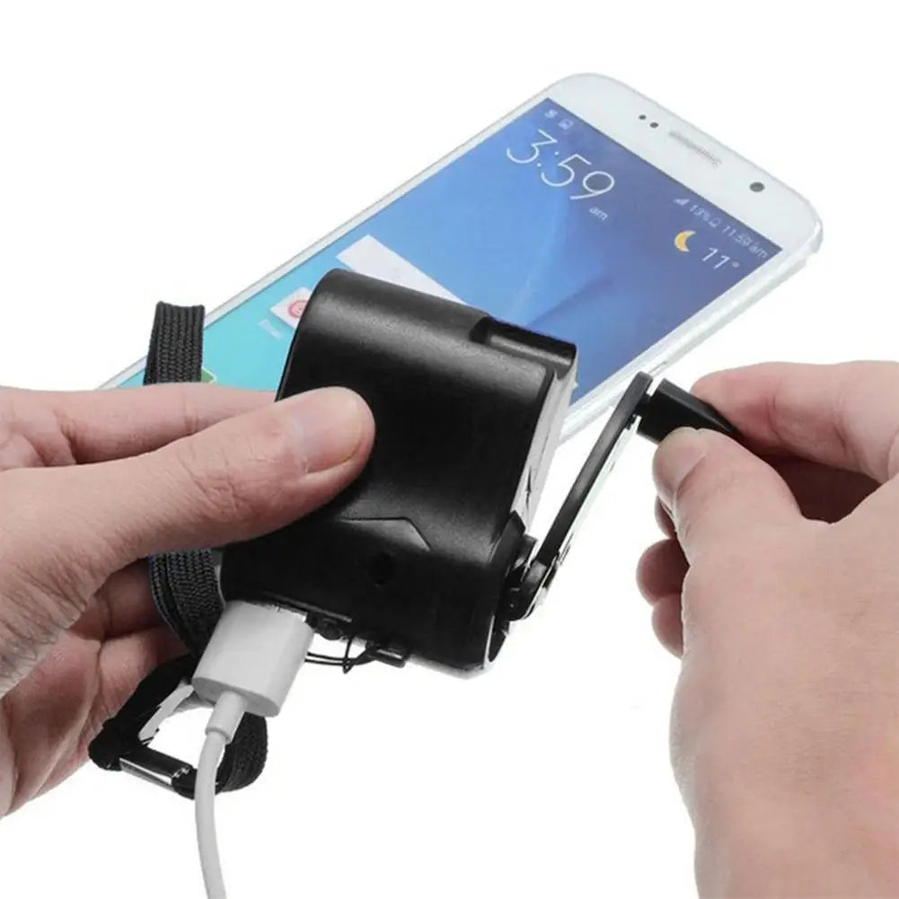 Hand Cranked Emergency Phone Charger Manual Dynamo Power Bank USB Mini Hand Crank Generator For Camping Outdoor Survival