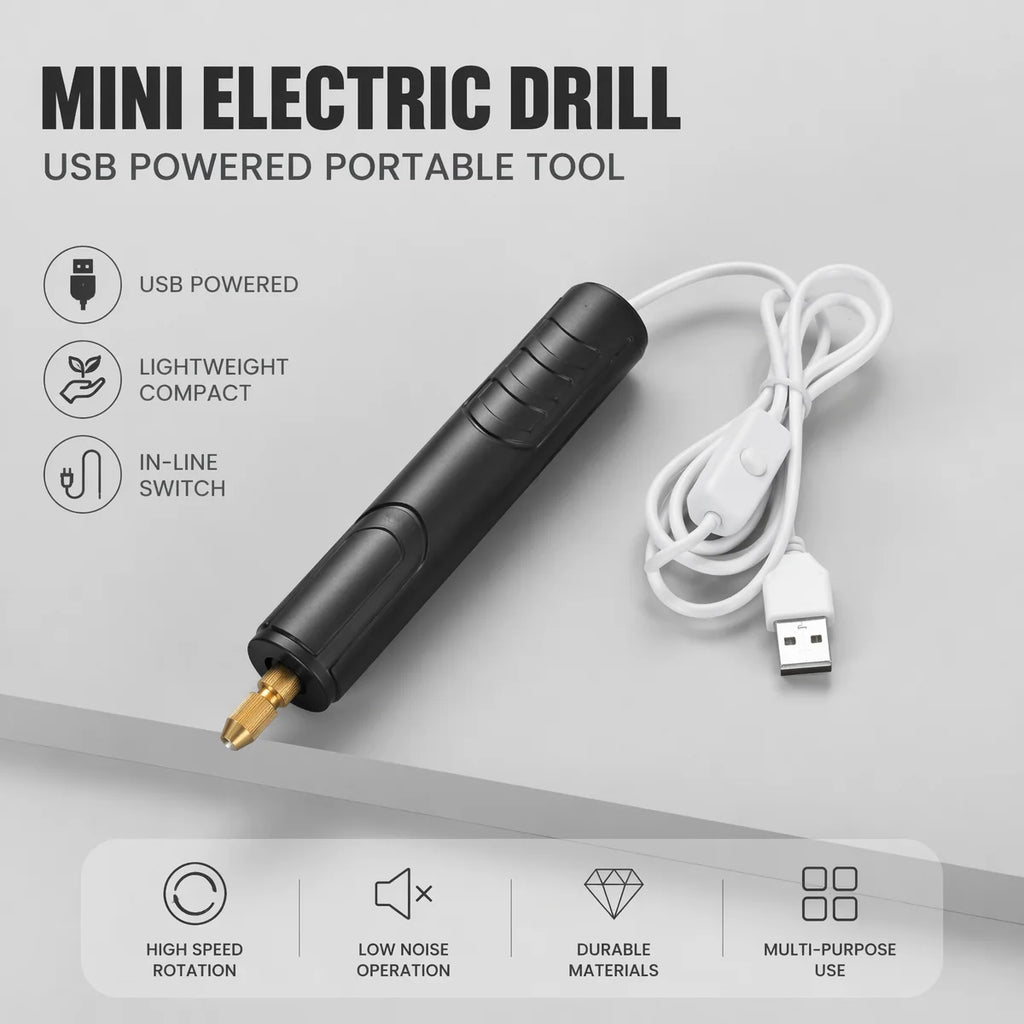 Handheld Mini Electric Drill DIY Electric USB Electric Drill Tools For Epoxy Resin Jewelry Making Wood Craft Engraving Pen Tool