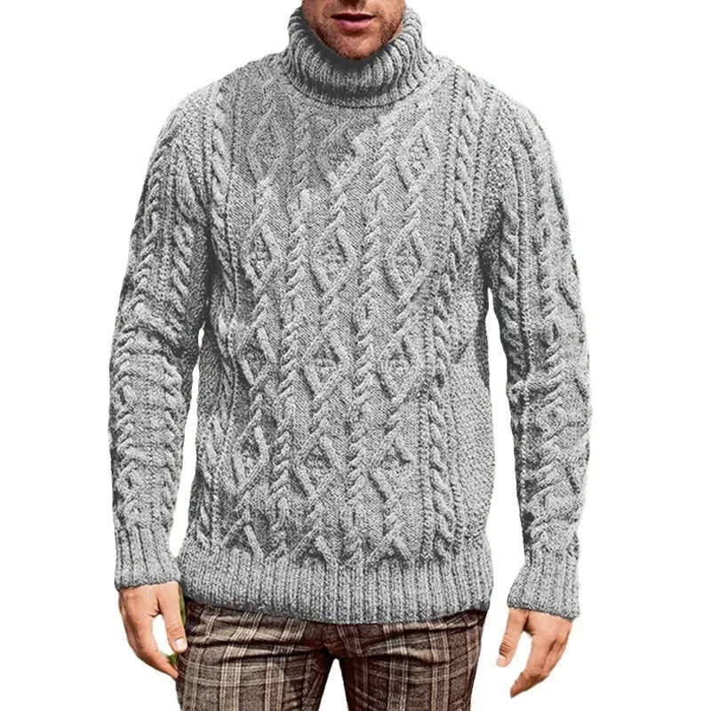 Fashion Sweater Men's Turtleneck Knitted Sweater Men New Large-size Knitted Sweater