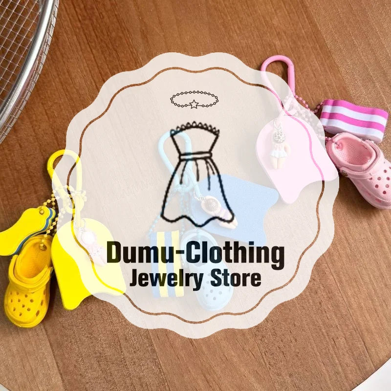 Cute Summer Beach Themed Keychains With Mini Clog Charm And Adorable Swimmer Pendant Perfect For Backpack Decoration Gifts
