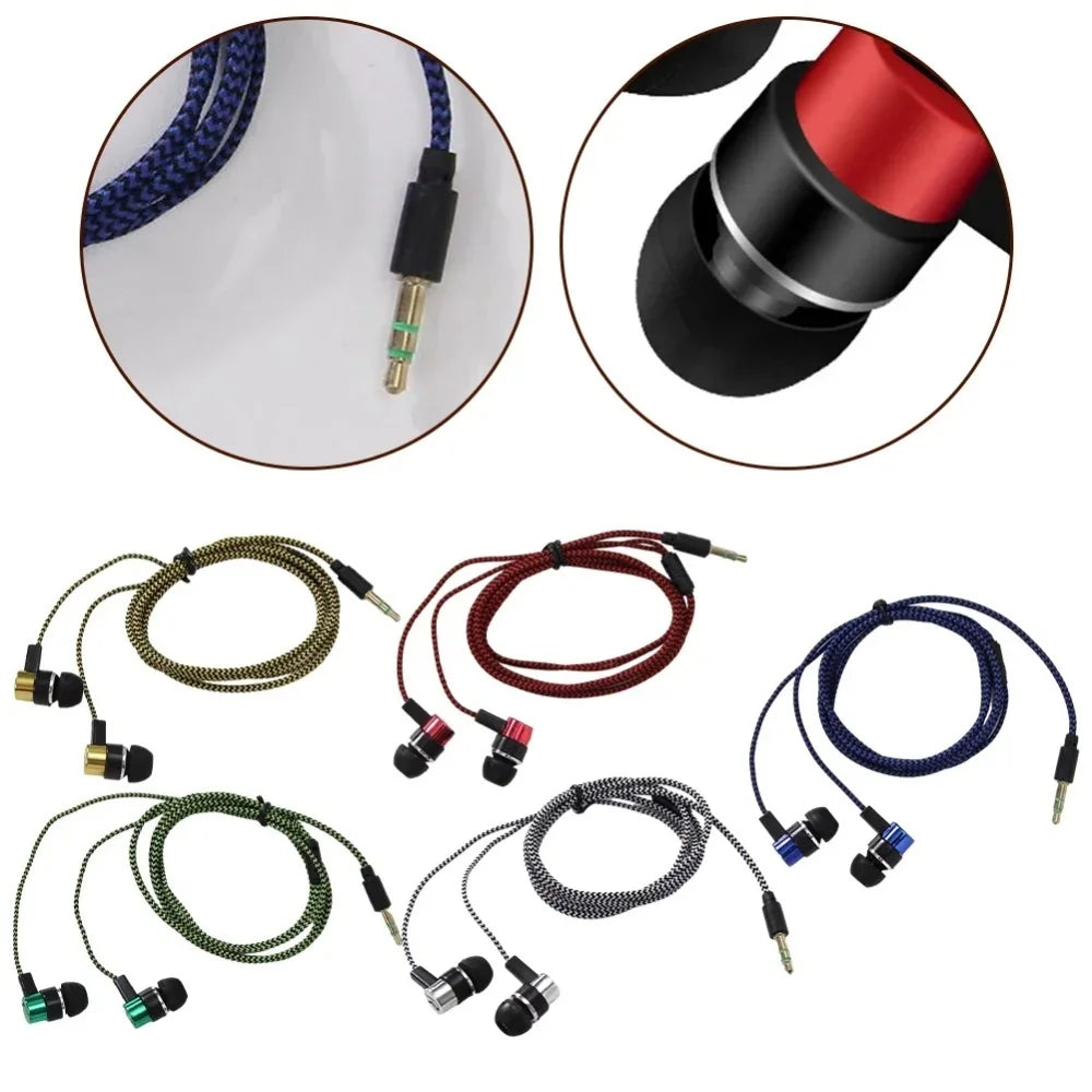 3.5mm Wired In Ear Earbuds Noise Isolating Deep Bass Stereo Headphones Universal Portable In‑ear Earphones for Mobile Phones