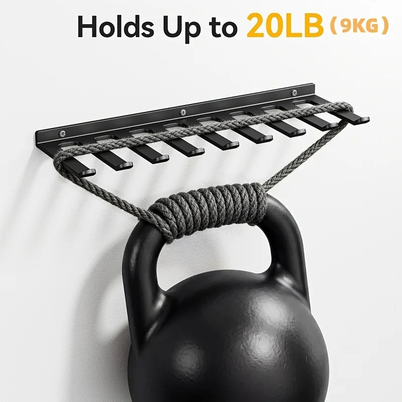 Wall Gym Storage Rack Organizer for Resistance Band Heavy Duty Hook for Gym Equipment Home Workout Band Rack Wall Storage System