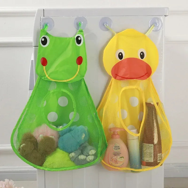 Baby Shower Bath Toys White Baby Kids Toy Storage Mesh with Strong Suction Cups Toy Bag Net Bathroom Organizer for Kids Toddlers