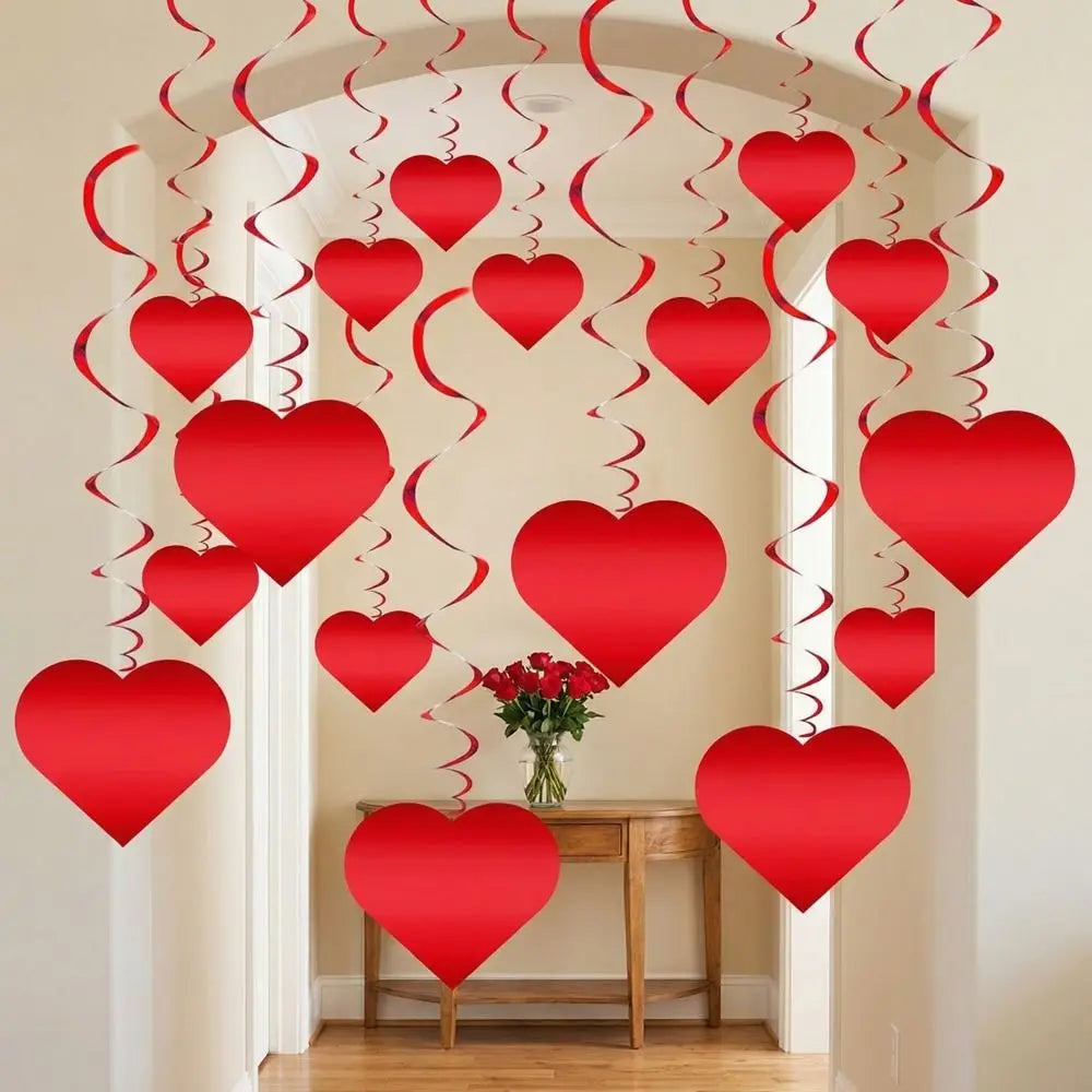 Romantic Valentine's Day Love Pulling Decorations Party Supplies Love Flower Hanging Curtain DIY Wedding