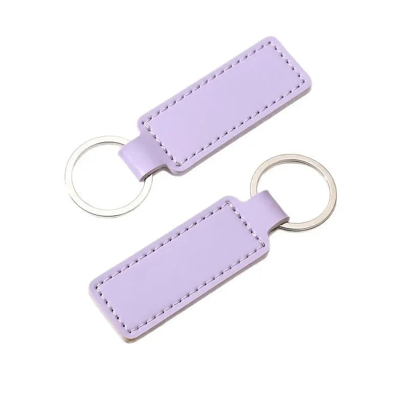 Personalized Name Number PU Leather Keychain Business Gift Pendant Laser Customized Logo Bag Car Key Chain Ring Keyring