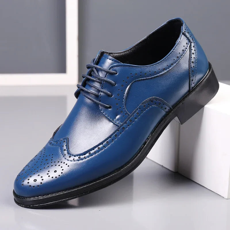 Handcrafted Men's Oxford Shoes Genuine Leather Dress Shoes for Men Classic Business Formal Shoe Suit Party Men's  Leather Shoes
