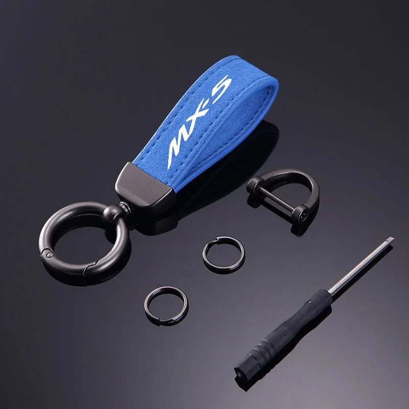 Suede Kaychain Car Key Ring Holder Pendent High-end Gifts For Mazda MX-5 Miata NA NB NC ND 1990-2019 2020 2021 2022 2023