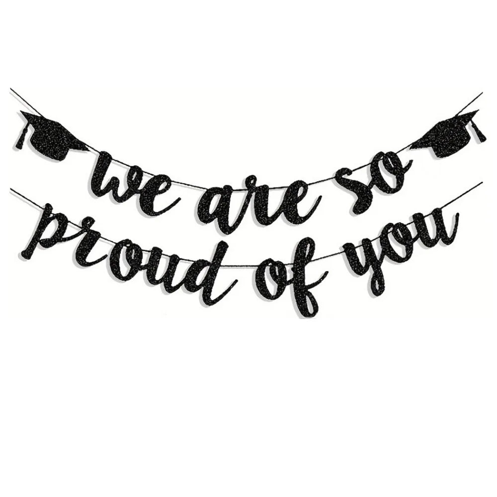 2026 Graduation Banners Glitter We are So Proud of You Graduation Banners Garland for Congratulation Graduations Party