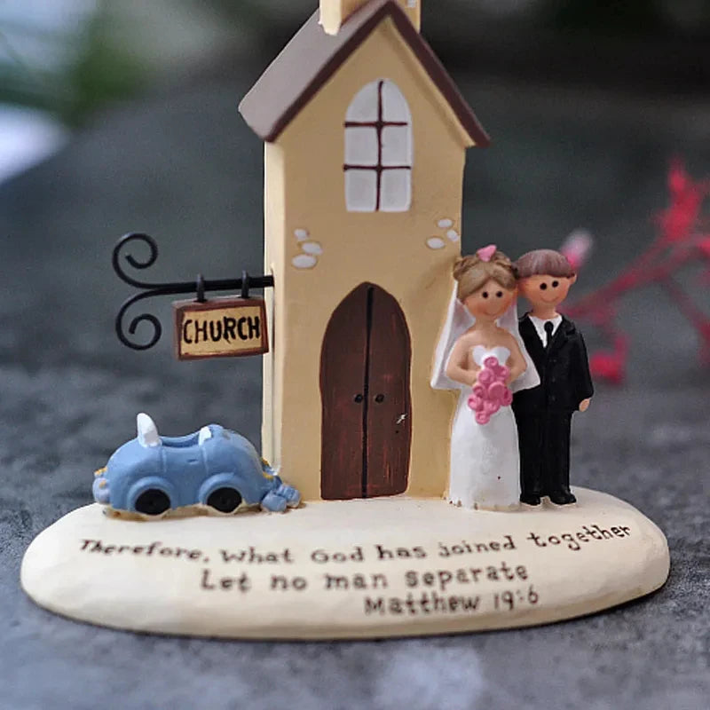 Wedding Anniversary Ornaments Resin Bride Groom Porch TV Cabinet Desktop Bedroom Decoration Creative Church Wedding Craft Gift